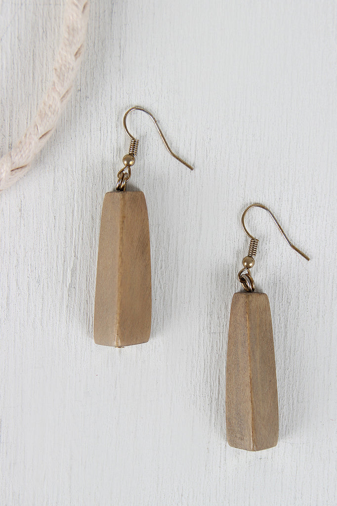 Wood and Leather Tassel Pendant Necklace