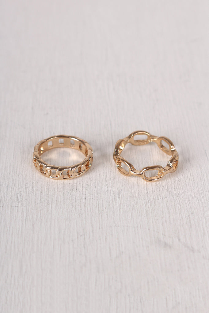 Chain Link Ring Set