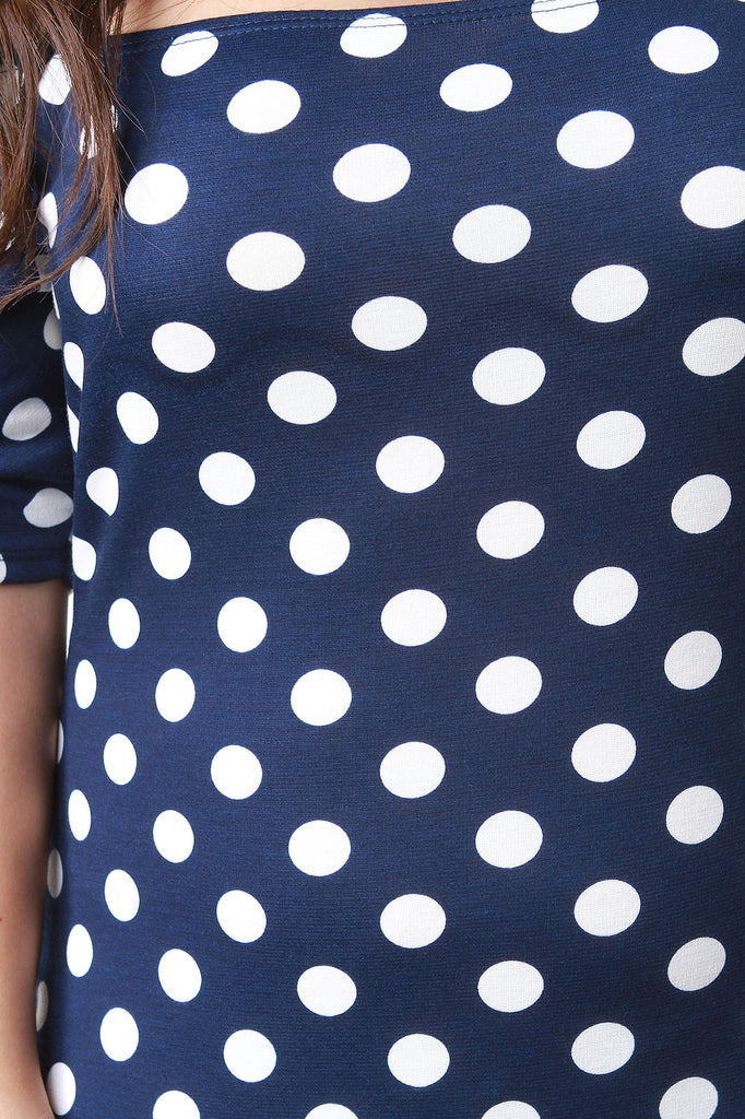 Bardot Polka Dot Midi Dress