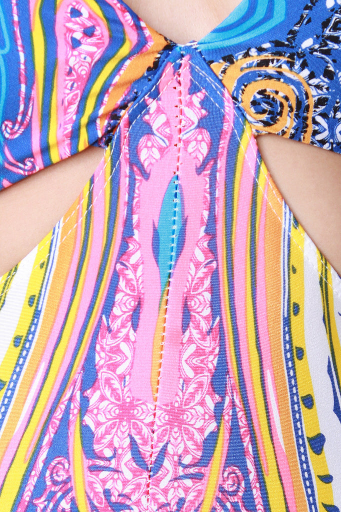 Multi-Color Baroque Cutout Jumpsuit