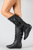 Wild Diva Lounge Knotted Slouchy Wedge Boot