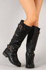 Buckle Riding Knee High Boot