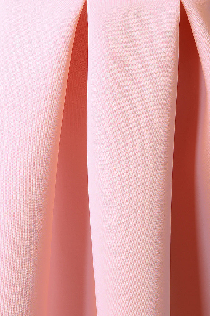 Scuba Box Pleated High-Low A-Line Skirt