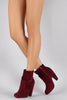 Bamboo Suede Slouchy Round Toe Platform Heeled Booties