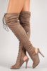Breckelle Lace Up Back Cutout Stiletto Over-The-Knee Boot