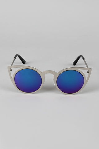 Sleek Metallic Cat Eye Sunglasses