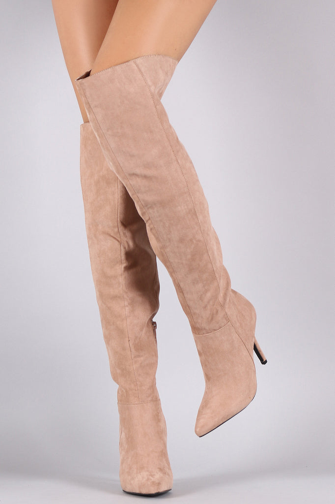 Qupid Pointy Toe Over-The-Knee Stiletto Boots