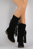 Liliana Suede Long Fringe Western Riding Boots