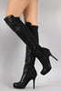 Dollhouse Contrast Panel Stiletto Over-The-Knee Boots