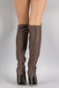Dollhouse Contrast Panel Stiletto Over-The-Knee Boots