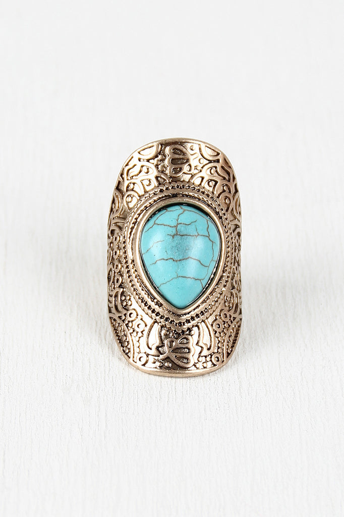 Turquoise Drop Armor Ring