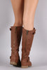 Buckle Ruched Riding Knee High Boot