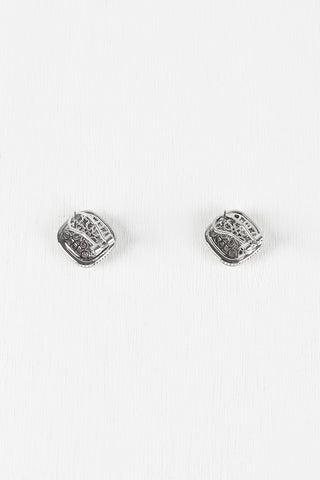 Glossy Square Clip Earrings