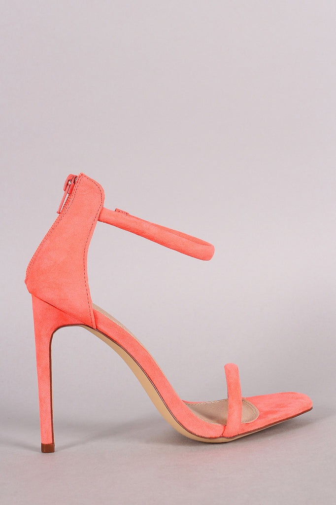 Liliana Suede Double Strap Open Toe Stiletto Heel