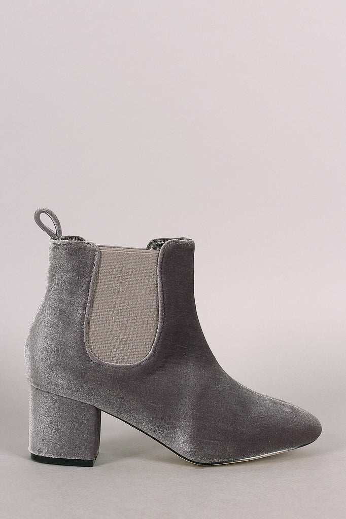 Elastic Gore Block Heeled Ankle Boots