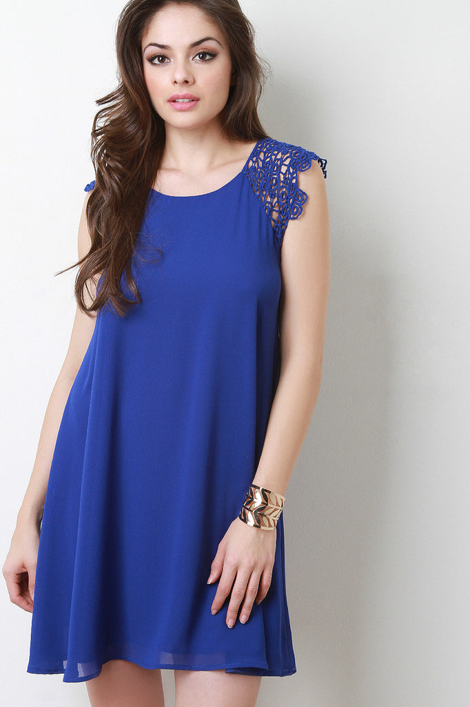 Mini Lace Short Sleeve Dress