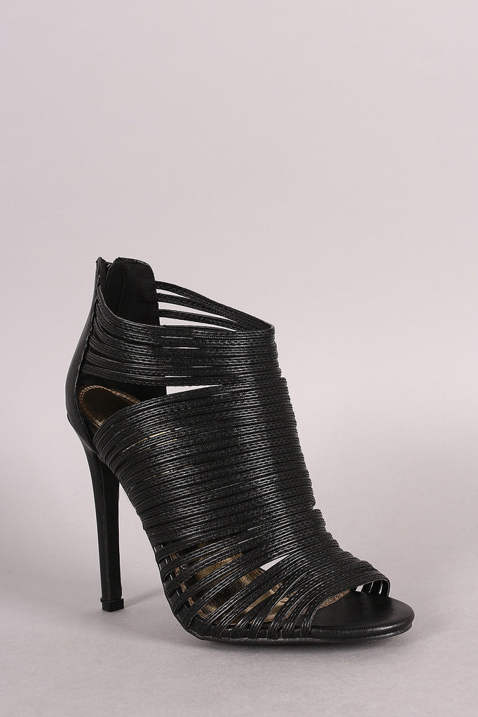 Liliana Strappy Peep Toe Caged Stiletto Heel