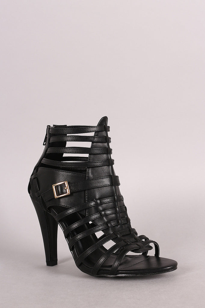 Strappy Buckled Open Toe Heel