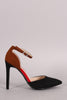 Anne Michelle Colorblock Pointy Toe Ankle Strap Pump