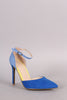 Anne Michelle Colorblock Pointy Toe Ankle Strap Pump