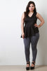 Asymmetrical Peplum V-Neck Top