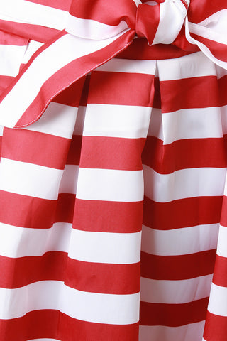 High Low Horizontal Stripe Pleated Taffeta Skirt