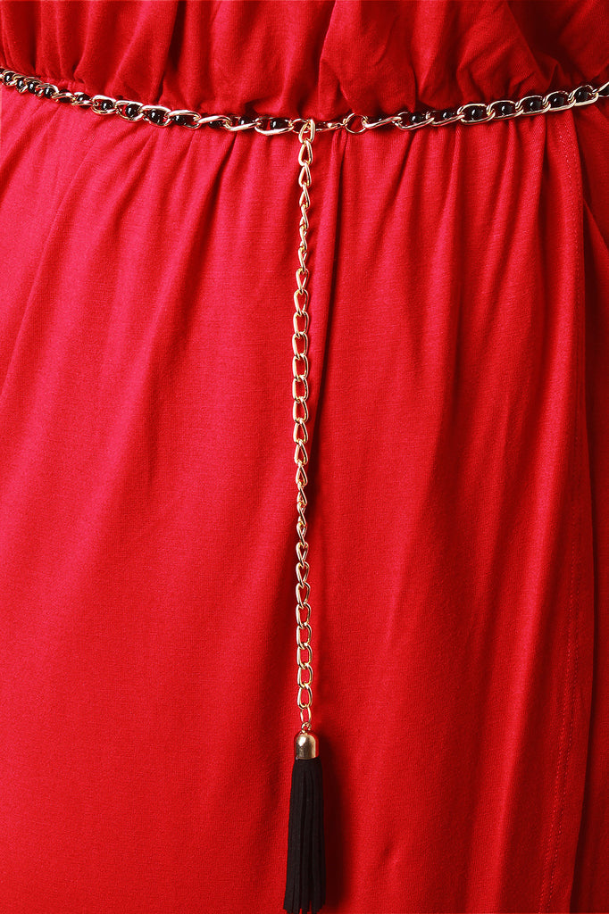Strapless Asymmetrical Hem Maxi Dress