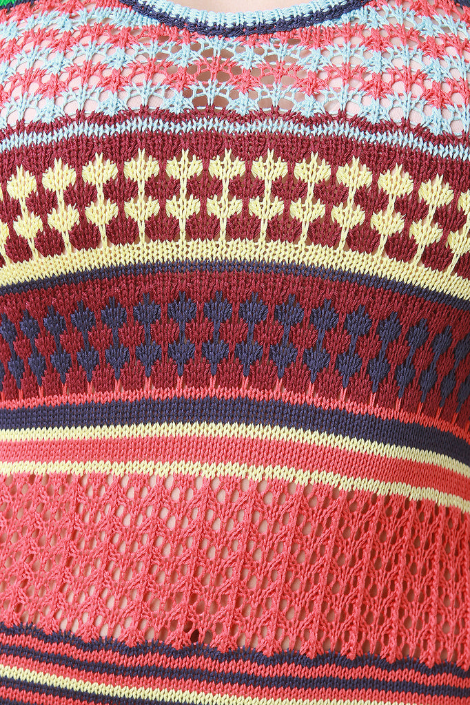 Stripe Pattern Knit Maxi Dress