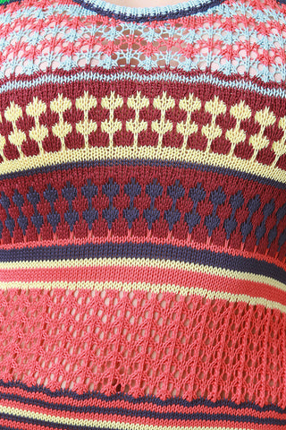 Stripe Pattern Knit Maxi Dress
