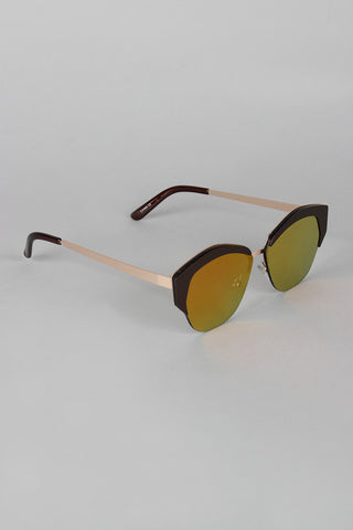 Geometric Semi-Rimless Sunglasses