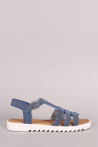 Gemstone Embellished T-Strap Flat Sandal