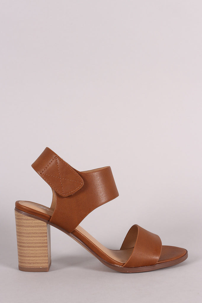 Soda Open Toe Ankle Cuff Chunky Heel