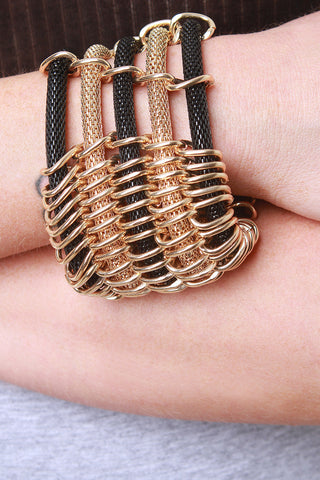 Linked Ring Tube Chain Bracelet