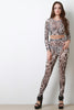 Semi-Sheer Mesh Tribal Patterned Leggings