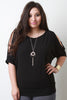 Cold Shoulder Bat Wing Sleeve Top