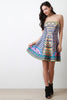 Abstract Print Strapless Mini Dress