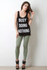 Busy Doing Nothing Print Racerback Top
