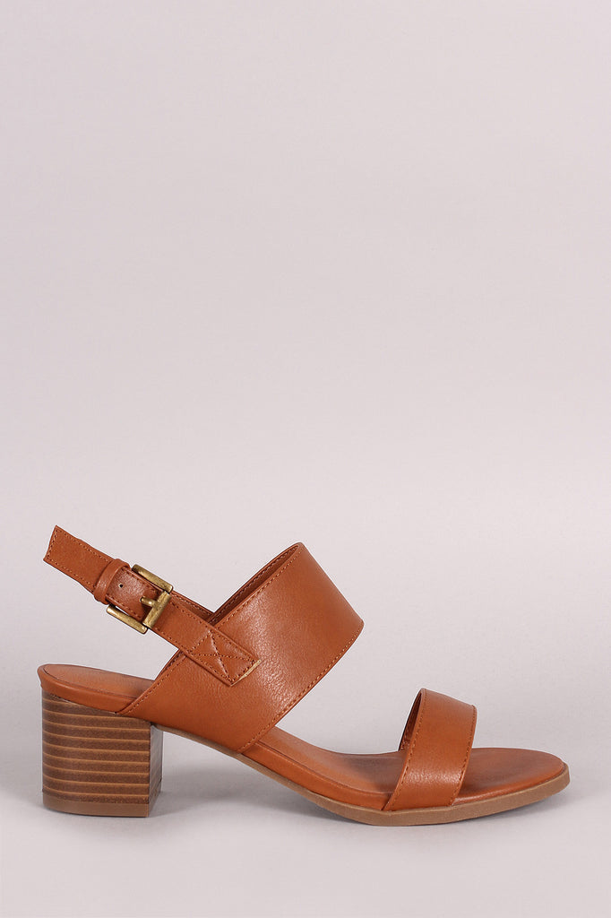 Double Band Slingback Chunky Heel