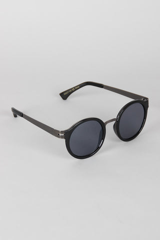 Retro Metal and Plastic Round Sunglasses