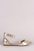 Breckelle Ankle Strap Pointy Toe Dorsay Flat
