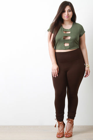 Banded Open Front Crop Top