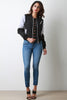 Two-Tone Zipper Bomber Jacket