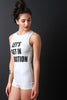 Lets Get In Formation Graphic Print Romper