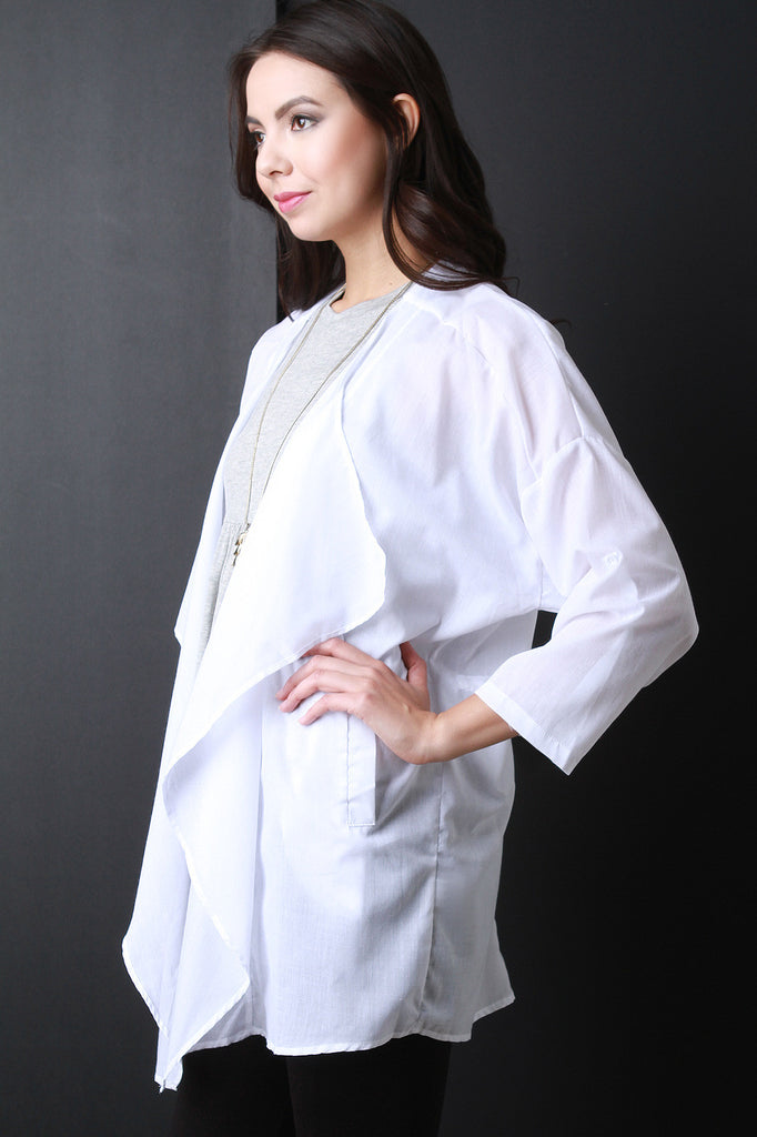 Lightweight Linen Drape Jacket