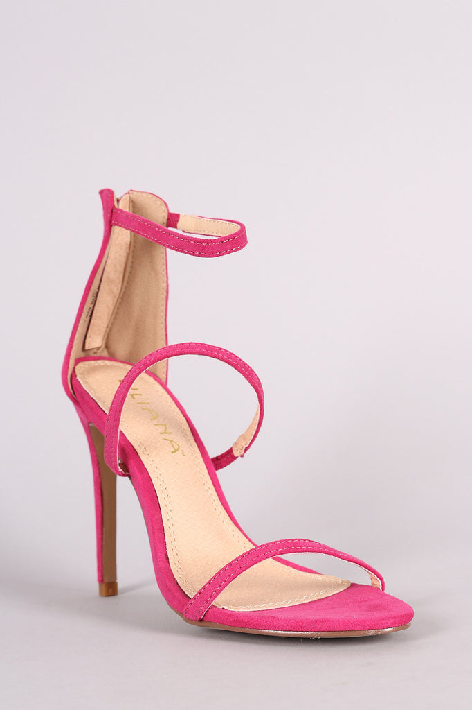 Liliana Suede Triple Straps Single Sole Heel