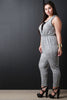 Marled Knit Crisscross Lace-up Hoodie Jumpsuit