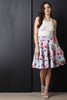 Floral Print High Waist Circle Skirt