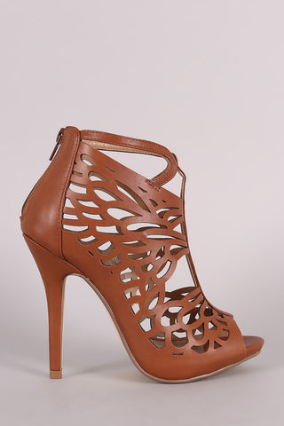 Butterfly Wing Cutout Caged Stiletto Heel