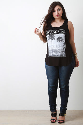 Los Angeles Graphic Print Thank Top