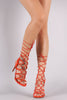 Anne Michelle Suede Strappy Lace-Up Stiletto Heel